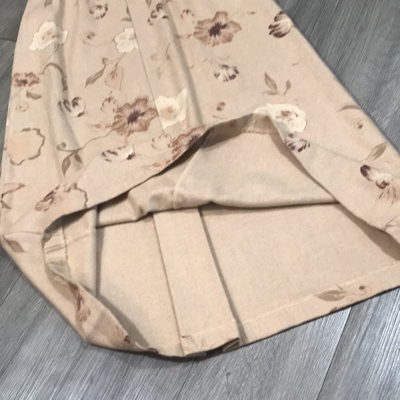 Orvis Wool Blend VTG Khaki Floral Maxi Skirt w/ Pockets Both Sides size 8 - Picture 8 of 13